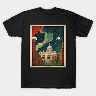 Vatican City Italy Starry Night Vintage Tourism Travel Poster T-Shirt